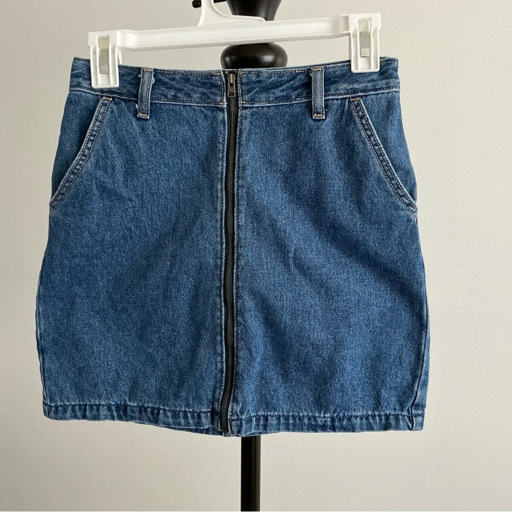 Hollister Womens Size 1 Ultra High Rise Blue Denim Mini Skirt